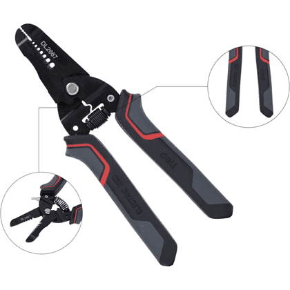 Инструмент для снятия изоляции Deli RS EDL2667, 180 мм, 0.6 - 2.6 мм - 10