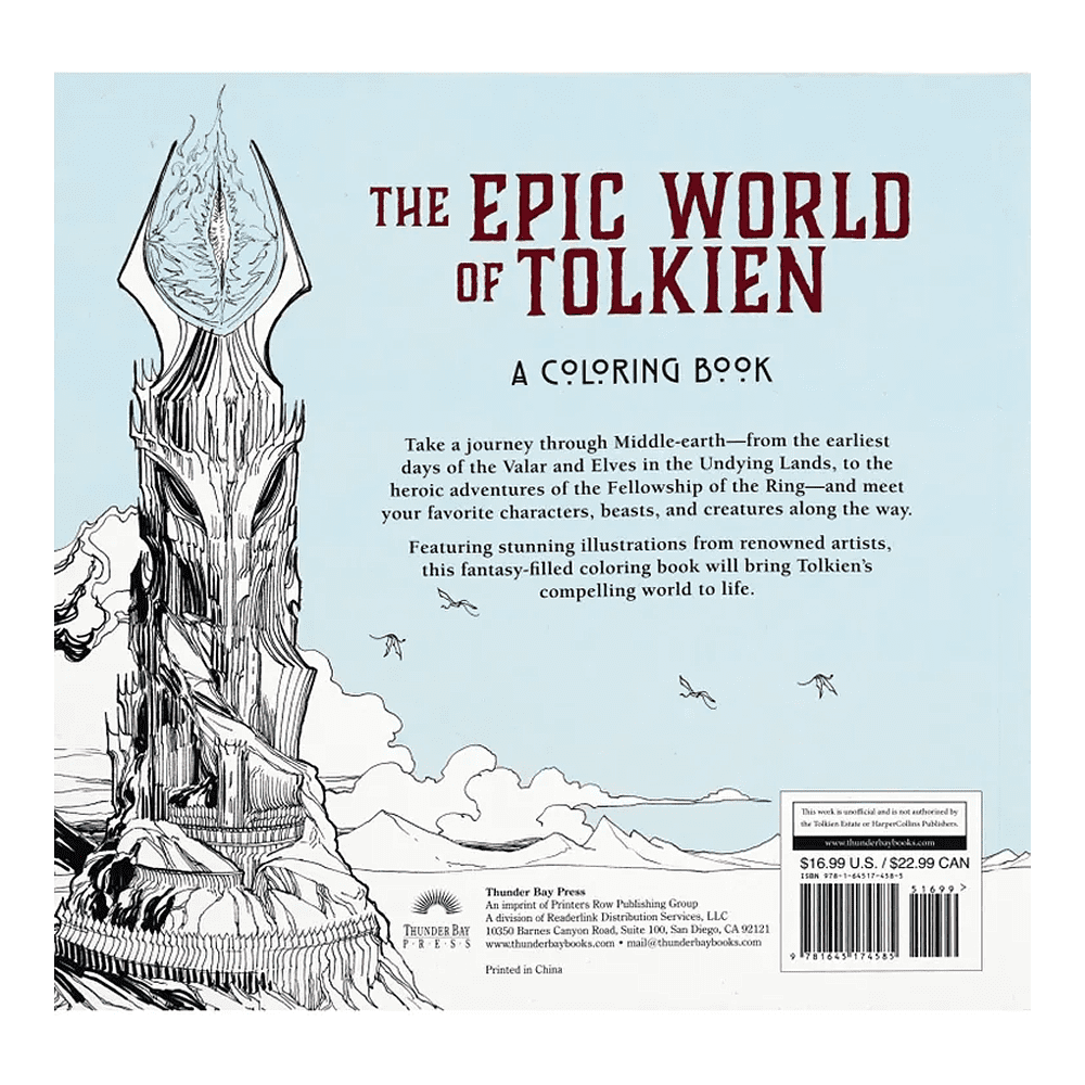 Раскраска на английском языке языке "A Coloring Book. The Epic World of Tolkien" - 2