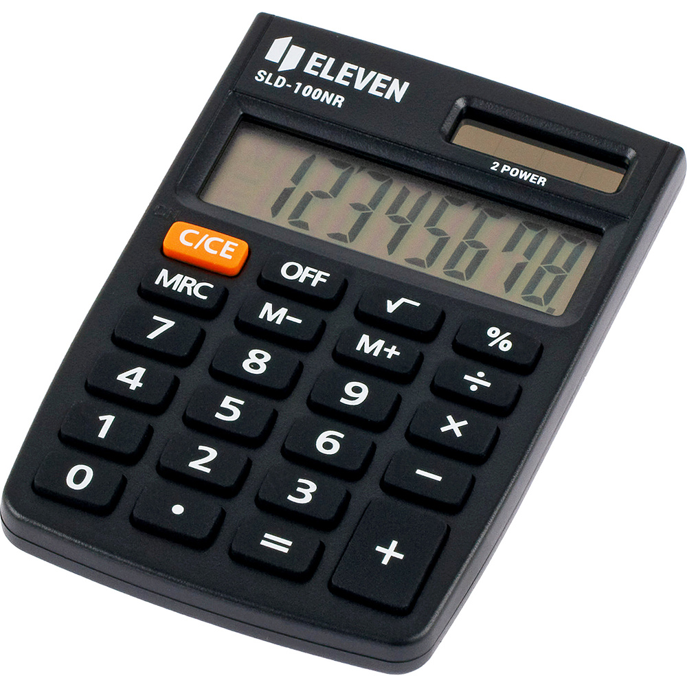 Калькулятор карманный Eleven "SLD-100NR", 8-разрядный, черный