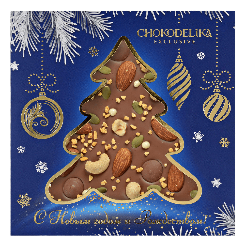 Шоколад молочный "Ореховый фейерверк", 150 г, новогодняя упаковка