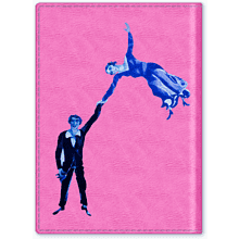 Обложка для паспорта "Прогулка", Марк Шагал, натуральная кожа, разноцветный