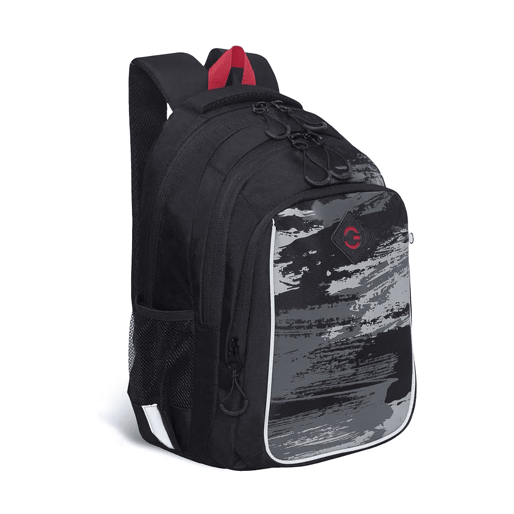 Рюкзак школьный "Greezly" с карманом для ноутбука, черный, серый