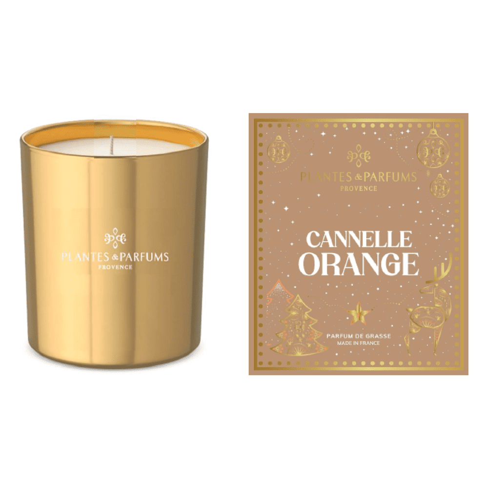 Свеча ароматическая PLANTES&PARFUMS "Cinnamon Orange", Christmas Collection 2026, 180 гр