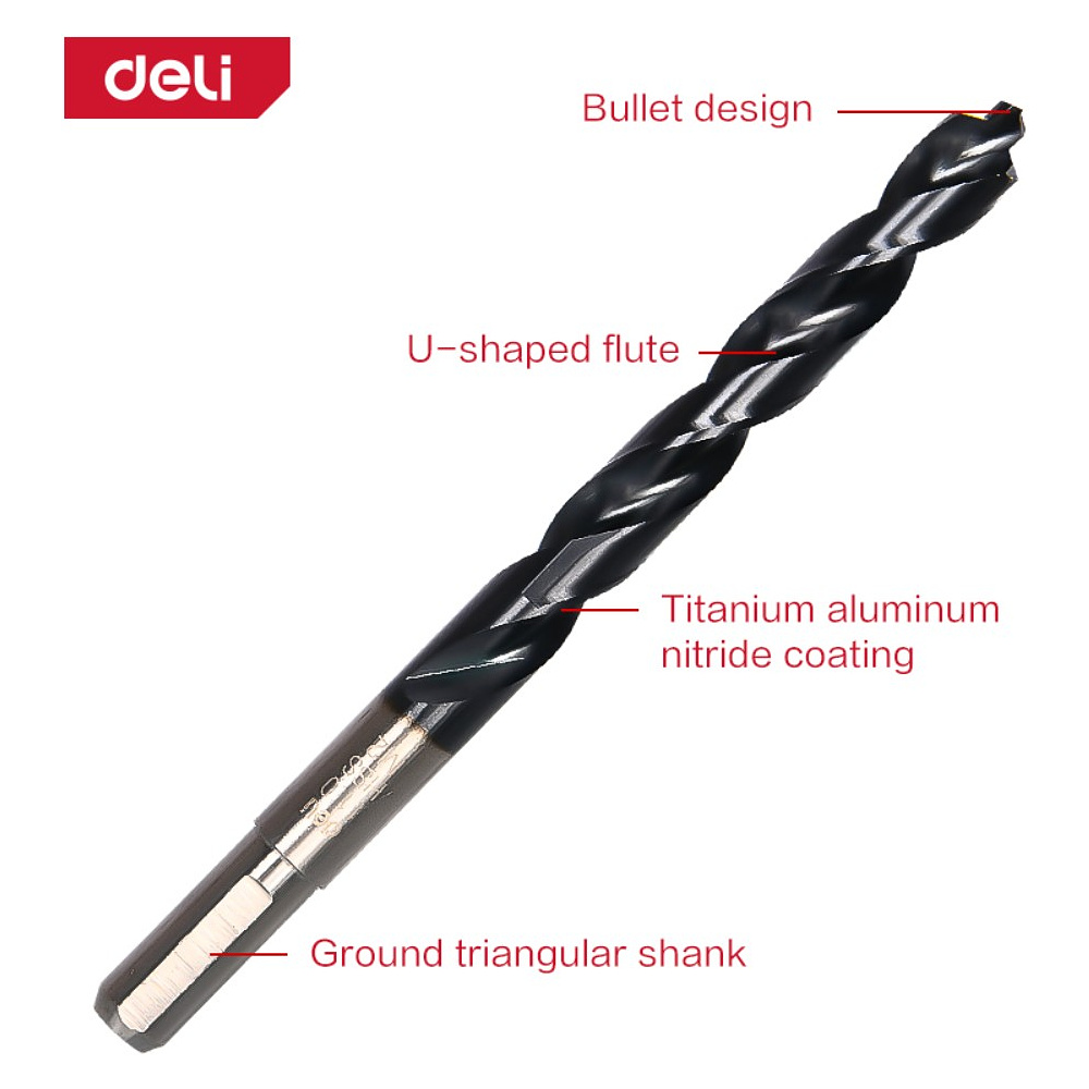 Сверло по металлу Deli RS EDH-MHZ110-E4, 11.0 мм, DIN 338, HSS-TiN - 3 Сверло по металлу Deli RS EDH-MHZ110-E4, 11.0 мм, DIN 338, HSS-TiN - 3