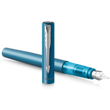 Ручка перьевая Parker "Vector XL F21", F, морская волна, патрон синий