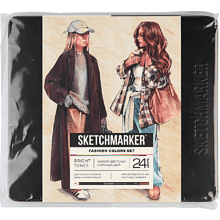 Набор карандашей цветных "Sketchmarker Мода", 24 цвета, в металлической коробке