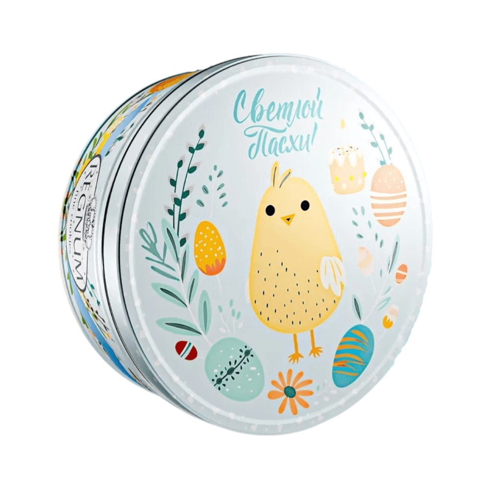 Печенье сдобное Regnum "Пасхальное",  в жестяной банке, 150 гр