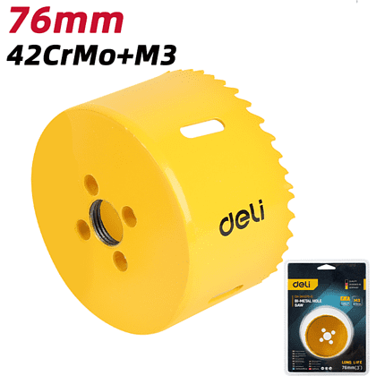 Коронка биметаллическая Deli YS EDH-SKK076-E1, 76 х 38 мм, М14 - 4 Коронка биметаллическая Deli YS EDH-SKK076-E1, 76 х 38 мм, М14 - 4