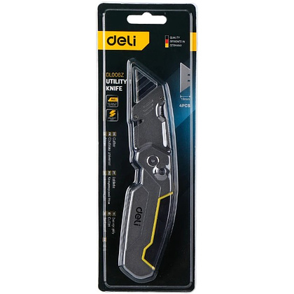 Нож строительный Deli YS EDL006Z, 19 мм, складной, трапеция - 9