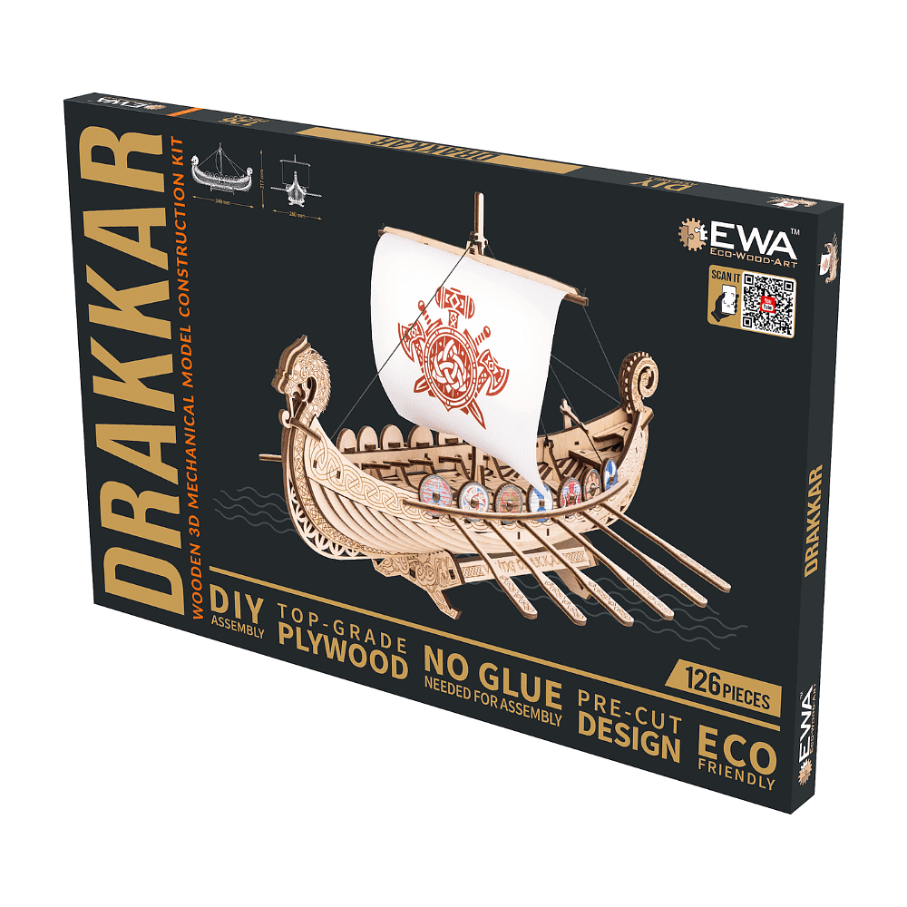 Конструктор 3D "Драккар", деревянный - 10