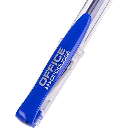 Ручка гелевая "Office Products", 0.5 мм, прозрачный, стерж. синий - 4