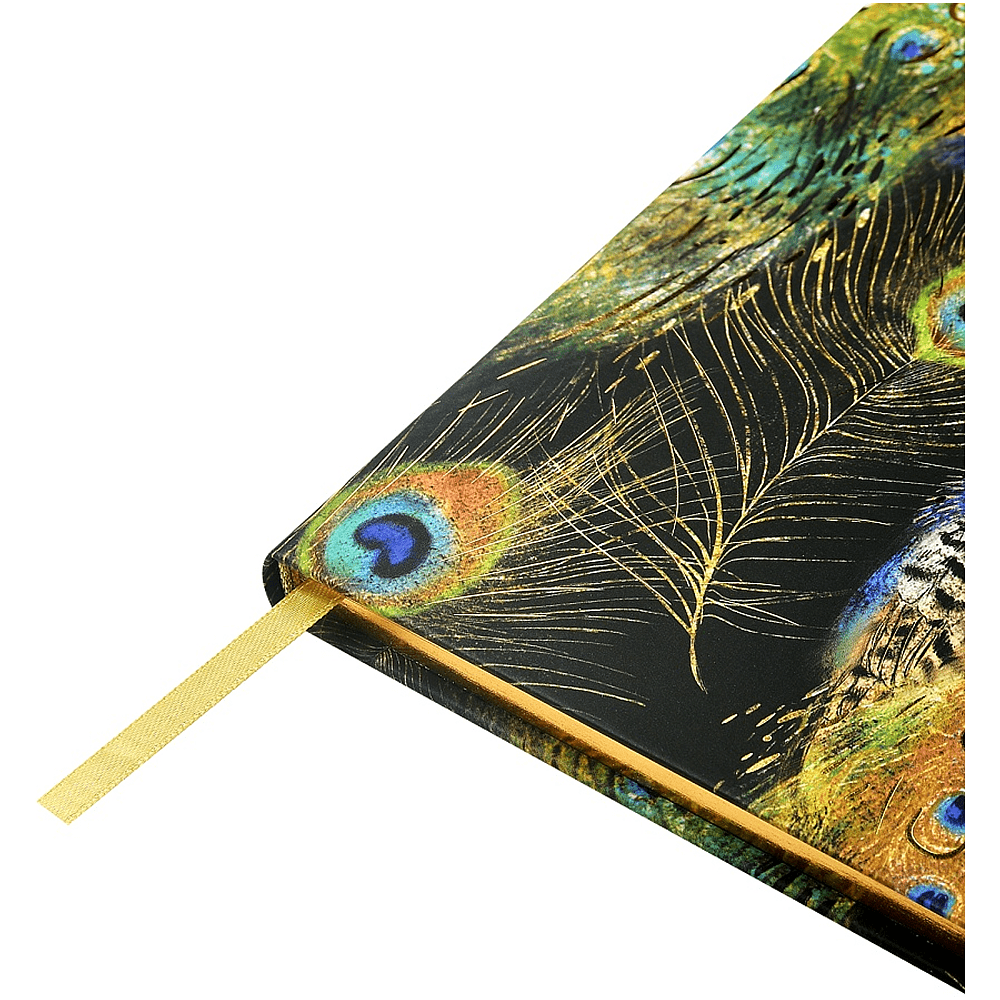 Еженедельник недатированный "Fauna. Павлины", А5, 144 страниц, линованный, черный, зеленый - 4