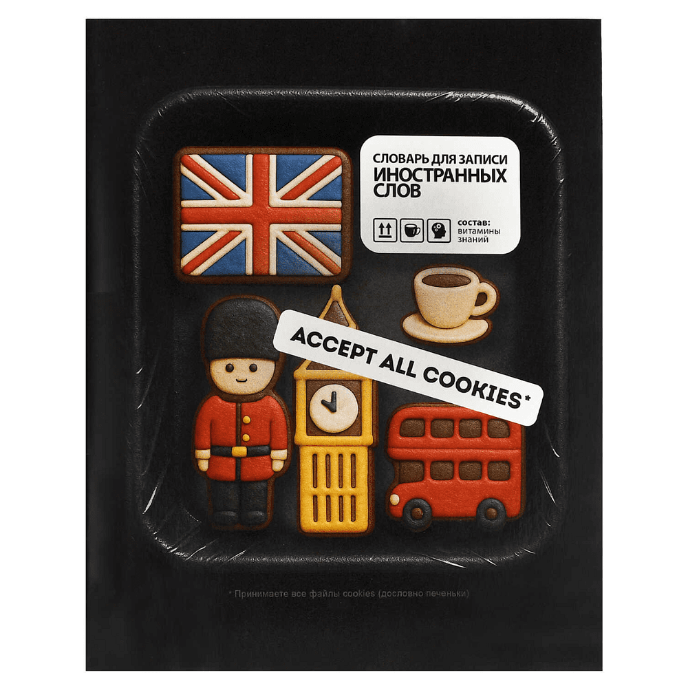 Тетрадь для записи иностранных слов  "Фразы с характером", А5, 48 листов, черный