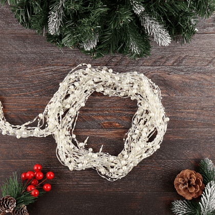 Гирлянда электрическая LED "Занавес. Жемчуг", тепло-белый - 4