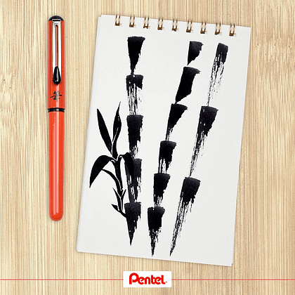 Кисть-ручка "Pocket Brush XGFKPF" + 2 картриджа, оранжевый, блистер - 5