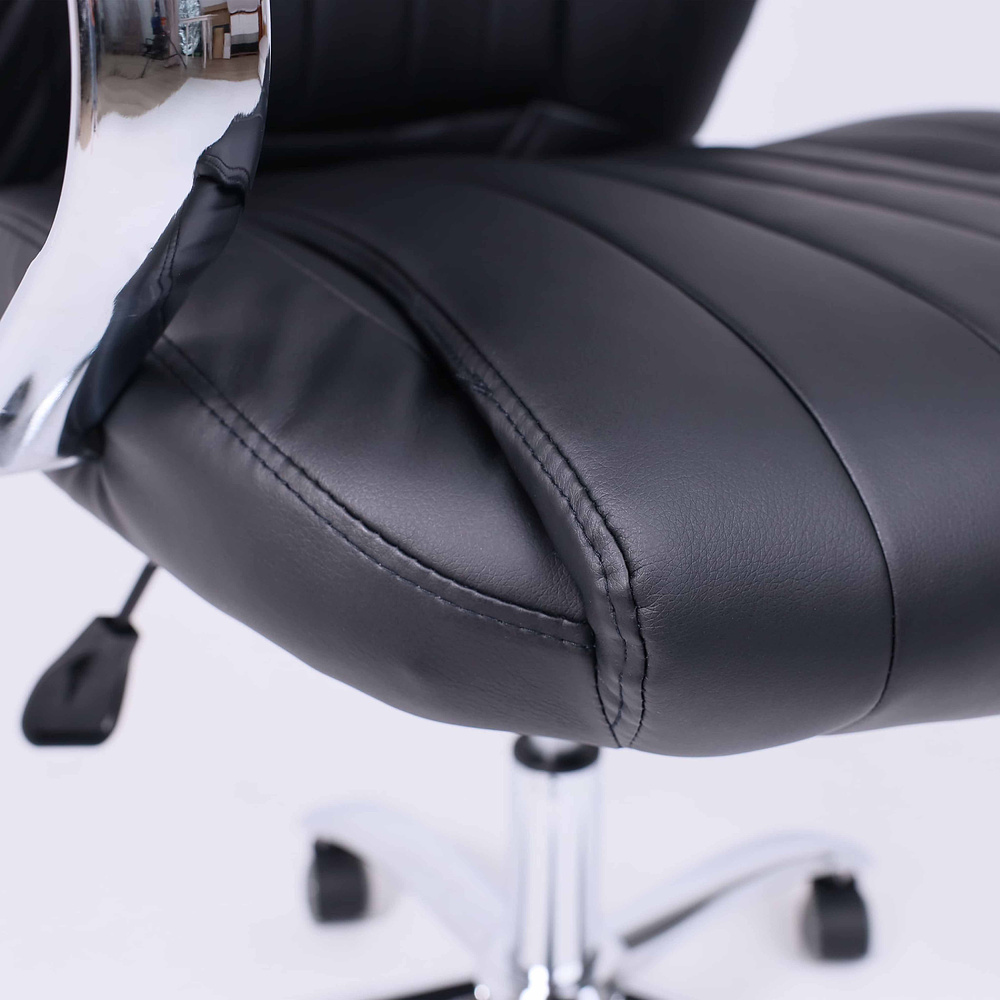 Кресло для руководителя AksHome "Mastif", натуральная кожа, хром, черный - 6