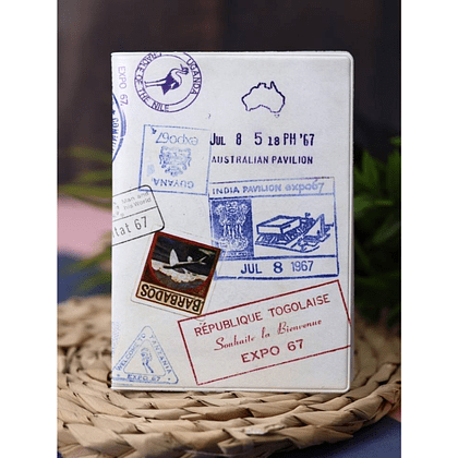 Обложка для паспорта "Штампы", ПВХ, белый - 3