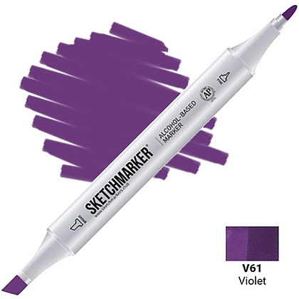 Маркер перманентный двусторонний "Sketchmarker", V61 фиолетовый