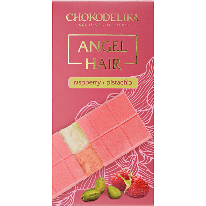 Шоколад белый "Аngel Hair", 150 гр, с начинкой малина-фисташка 