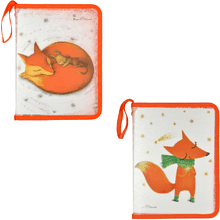 Папка для тетрадей "Волшебные лисы", А5, на молнии, пластик, оранжевый