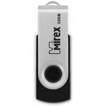 USB Flash накопитель 2.0 32 Gb SWIVEL BLACK, пластик, металл, Mirex