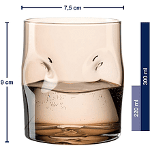 Стакан стеклянный "Vesuvio", 300 мл, прозрачный коричневый