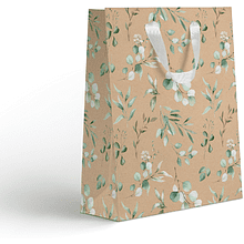 Пакет бумажный подарочный "Эвкалипт KMT", 18х23х10 см, крафт, ассорти
