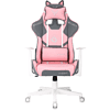 Кресло игровое Бюрократ Knight "Catzy", экокожа, пластик, серый, розовый - 6