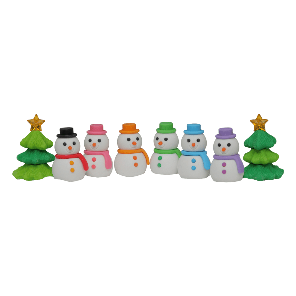 Ластик "IWAKO Snowman & Tree", 1 шт, ассорти