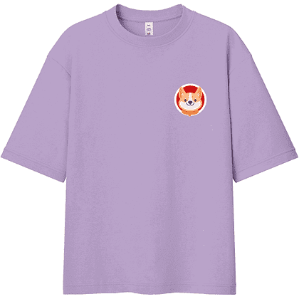Футболка унисекс "Корги. Dog love club", XS-S, хлопок, оверсайз, лавандовый
