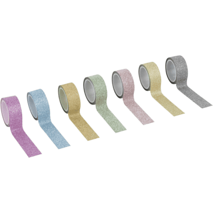Клейкая лента "Пастель" с блестками, 15х3 мм/м, 7 шт, ассорти - 4