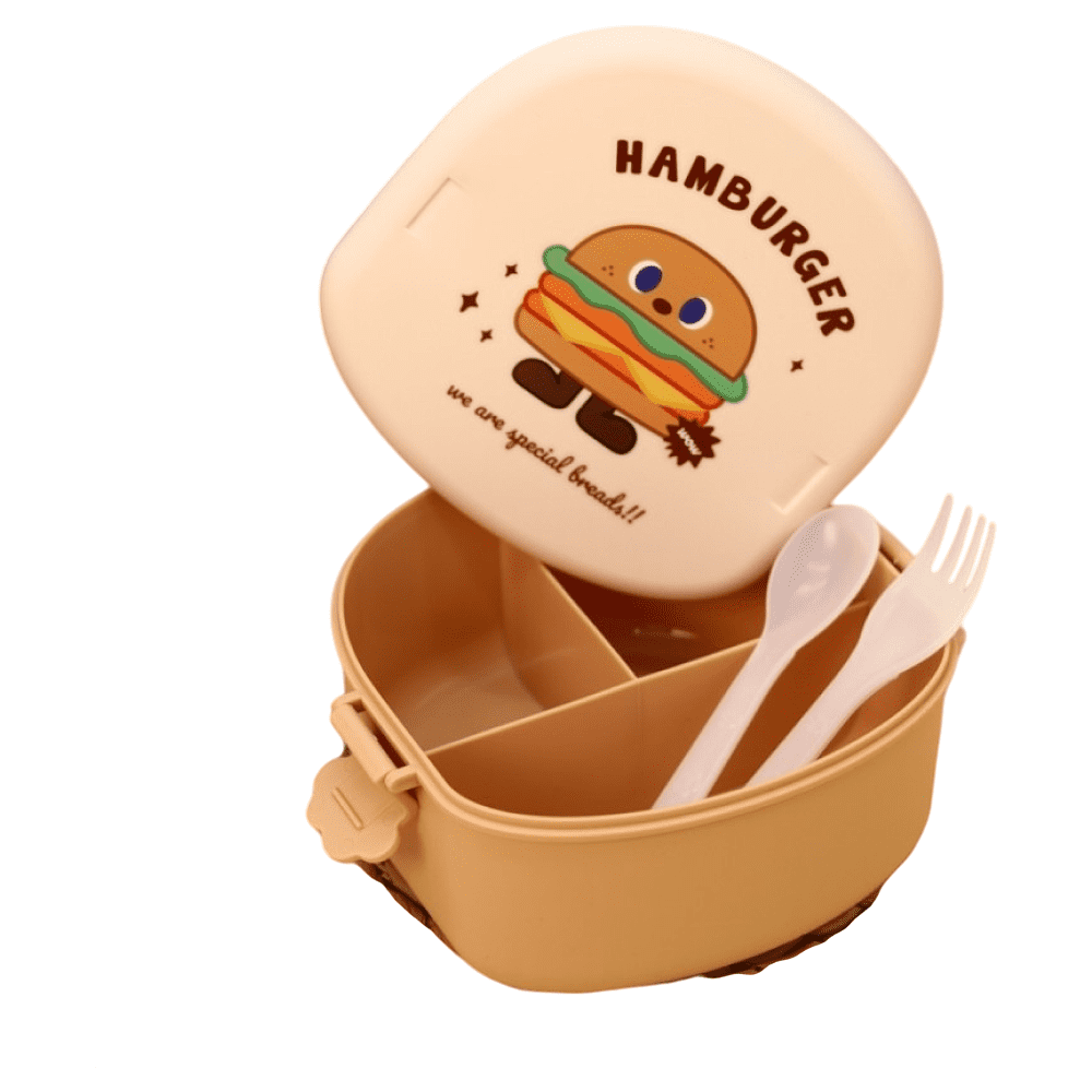 Контейнер для еды "Hamburger", пластик, бежевый - 4