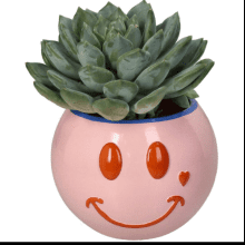 Кашпо "Smiley", полистоун, розовый