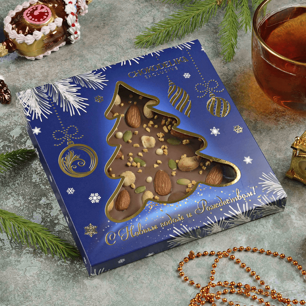 Шоколад молочный "Ореховый фейерверк", 150 г, новогодняя упаковка - 3