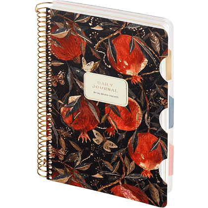 Книга записная "Flora. Гранат", A5, 200 листов, клетка, линейка, точка, черный, красный