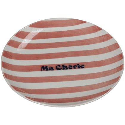 Тарелка керамическая "Ma Cherie", розовый, белый