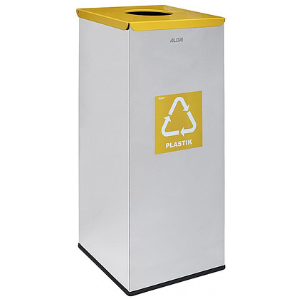 Урна "Alda Eco Prestige" для раздельного сбора мусора, 60 л, металл, серый/желтый