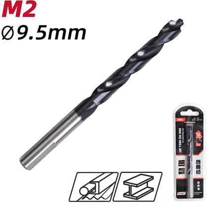 Сверло по металлу Deli RS EDH-MHZ095-E4, 9.5 мм, DIN 338, HSS-TiN - 2 Сверло по металлу Deli RS EDH-MHZ095-E4, 9.5 мм, DIN 338, HSS-TiN - 2