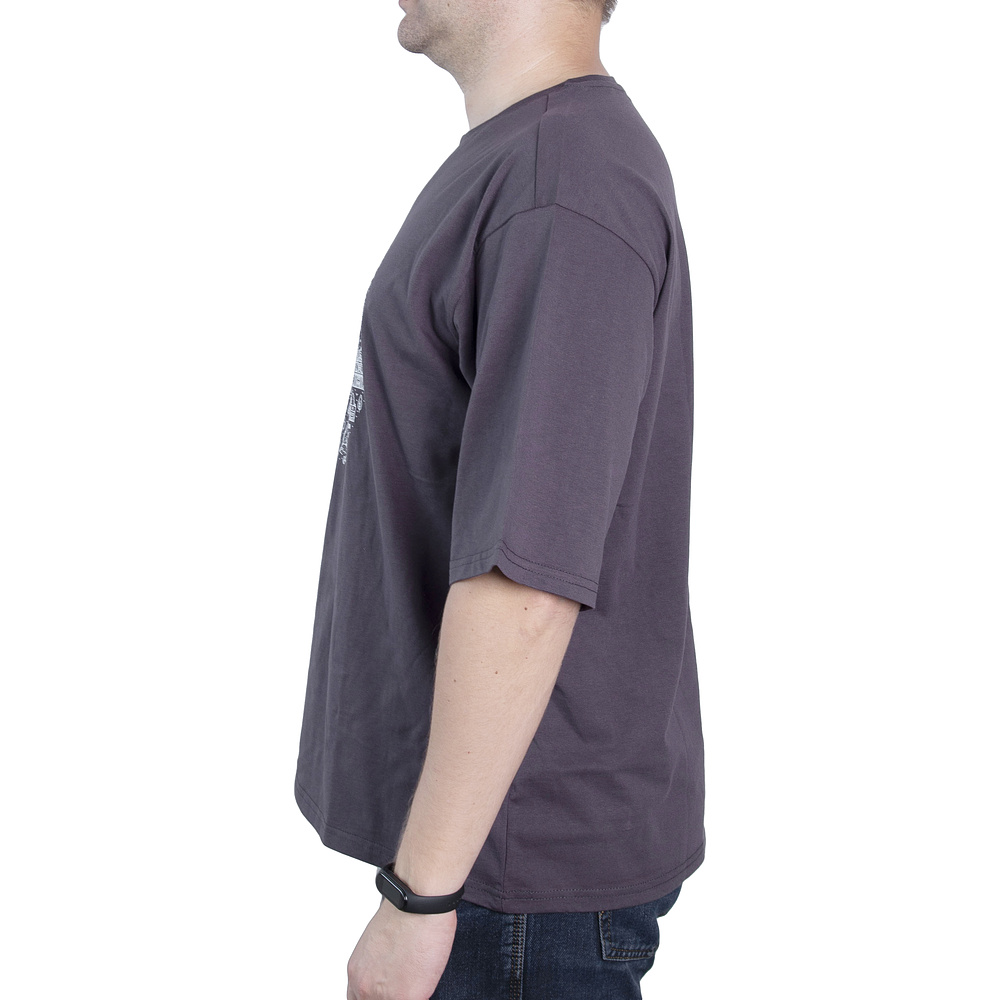 Футболка оверсайз унисекс "Минск", M-L, темно-серый - 3