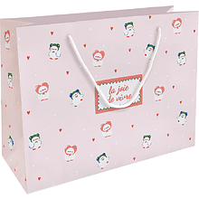 Пакет бумажный подарочный "Love", 36х26х12 см, розовый