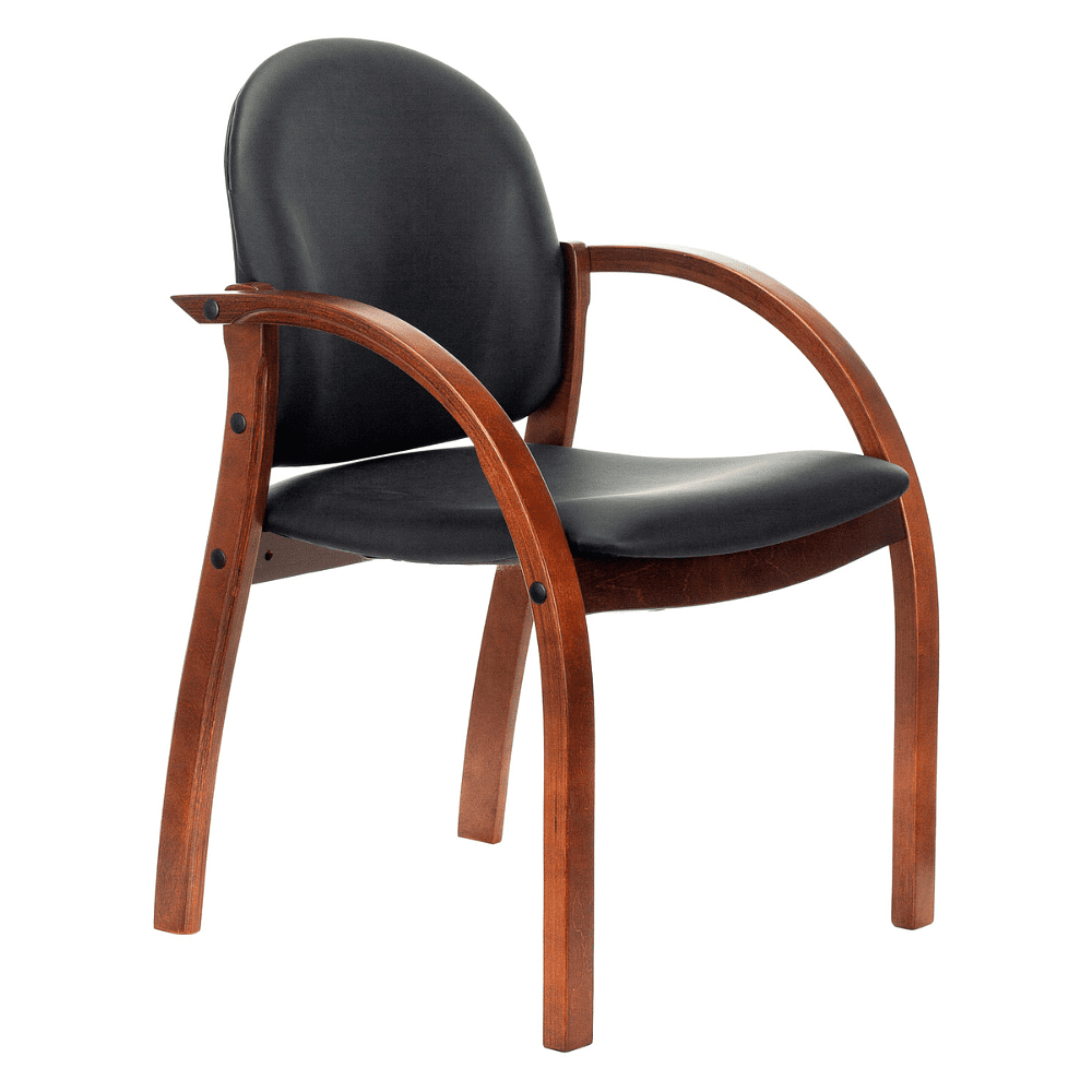 Стул Бюрократ "ДЖУНО", экокожа, черный, дерево