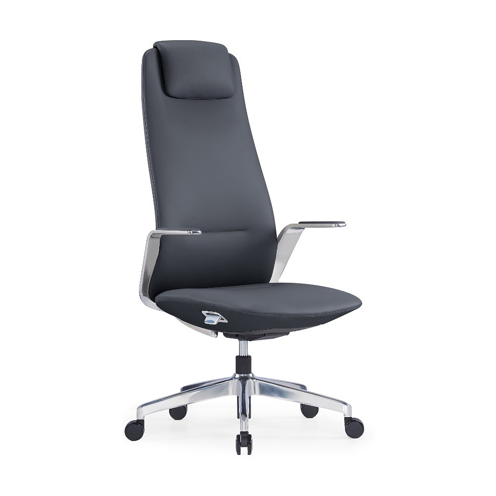 Кресло компьютерное SitZone CH-515A, кожа, алюминий, черный