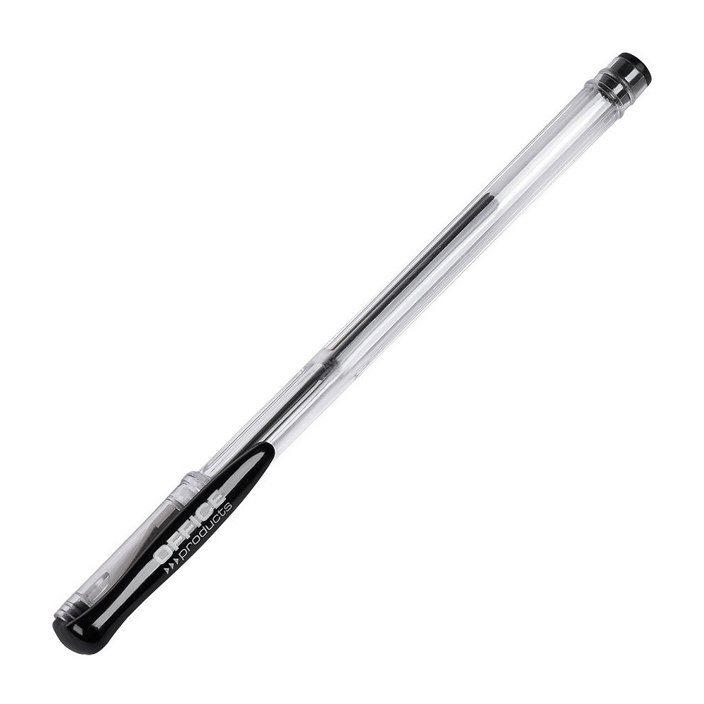 Ручка гелевая "Office Products", 0.5 мм, прозрачный, стерж. черный