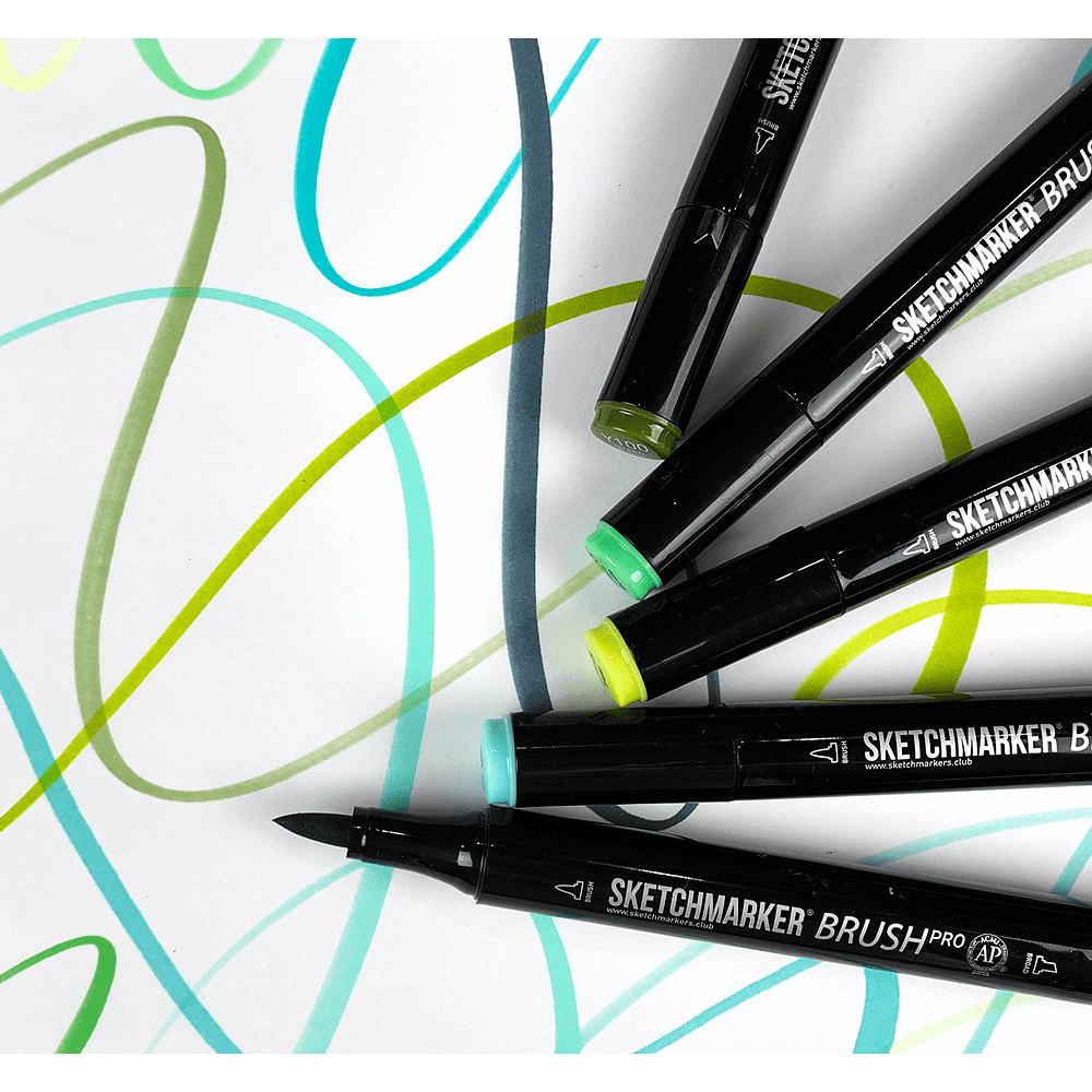 Маркер перманентный двусторонний "Sketchmarker Brush", O53 песок коричневый - 5