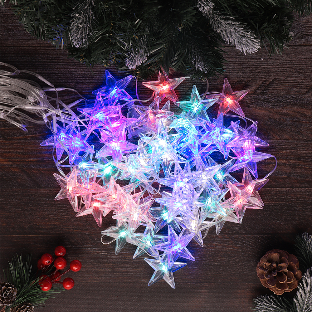 Гирлянда электрическая LED "Бахрома. Звезда", мультиколор - 4