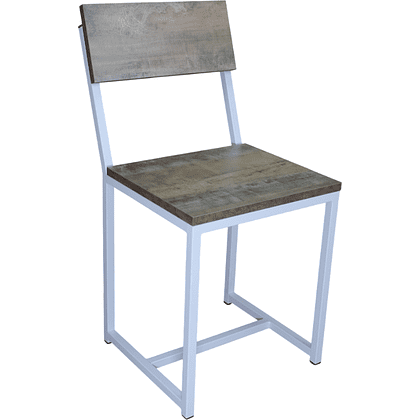 Стул ALLERD RION, металл, ЛДСП, белый муар, Австралийское дерево