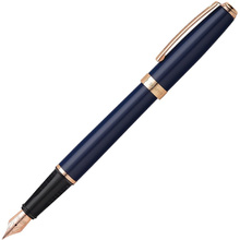 Ручка перьевая "Sheaffer Prelude Cobalt Blue", M, кобальт-синий, розовое золото, патрон черный+синий