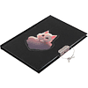 Книга записная "Dream Cat", А6, 110x150 мм, 56 листов, в линейку, с замком, черный - 3