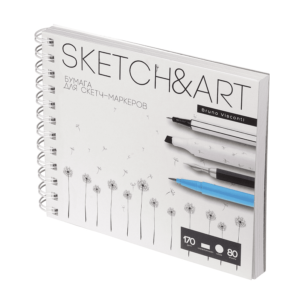 Скетчбук "Sketch&Art", 18х15.5 см, 170 г/м2, 80 листов, на спирали - 2