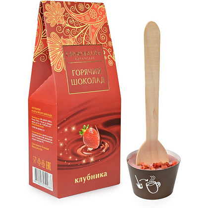 Шоколад белый "Коктейль Клубника с деревянной ложкой", 50 г - 3